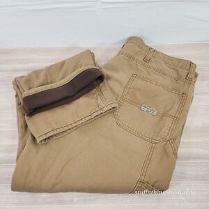 Wrangler Men's Fleece Lined Carpenter Pants, Winter Work Pants  Actual 38x30‎